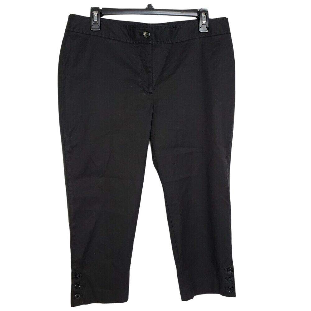 Talbots Petites Womens Pants Size 10P The Perfect Skimmer Black Cropped Mid Rise